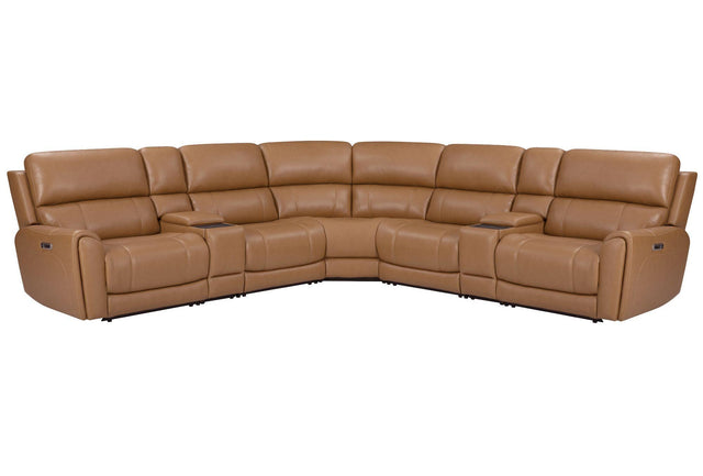 Parker House Hancock - 7 Piece Zero Gravity Power Reclining Sectional With Power Adjustable Headrests - Apple Cider
