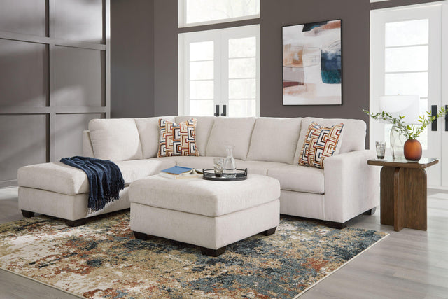 Ashley Aviemore - Stone - 3 Pc. - 2-Piece Sectional With Laf Corner Chaise, Ottoman