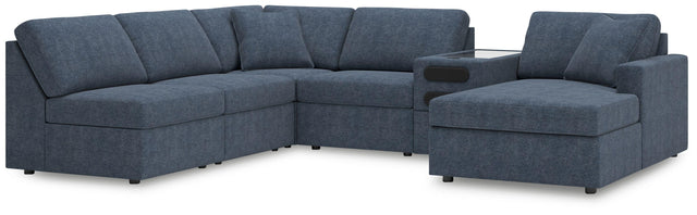 Ashley Modmax - Ink - 6-Piece Sectional With Raf Corner Chaise And Audio System Console