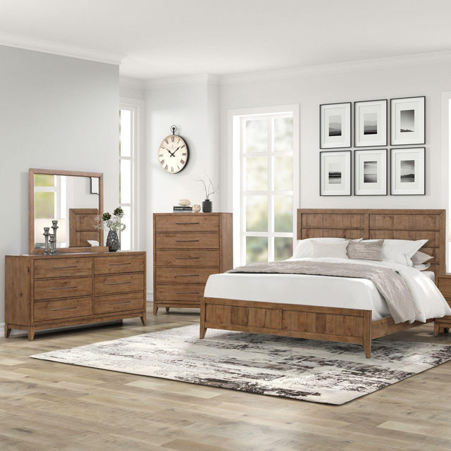 Liberty Furniture Shaker Lakes - 4 Piece Bedroom Set (Queen Panel Bed, Dresser & Mirror, Chest) - Brown