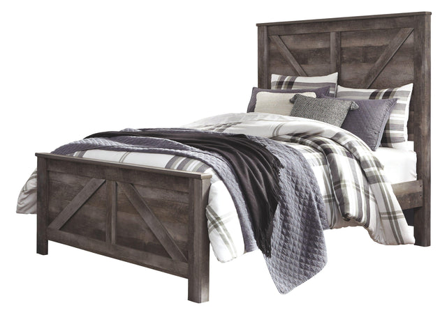 Ashley Wynnlow - Gray - Queen Crossbuck Panel Bed