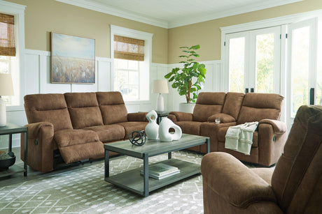 Ashley Edenwold - Brindle - 3 Pc. - Reclining Sofa, Reclining Loveseat With Console, Rocker Recliner