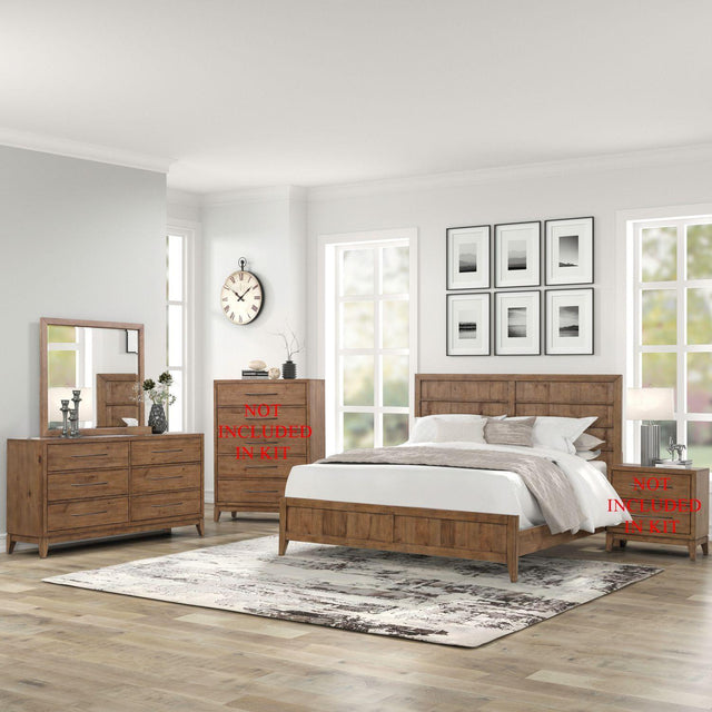 Liberty Furniture Shaker Lakes - 3 Piece Bedroom Set (King Panel Bed, Dresser & Mirror) - Brown