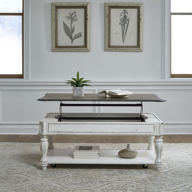 Liberty Furniture Magnolia Manor - Lift Top Cocktail Table - White