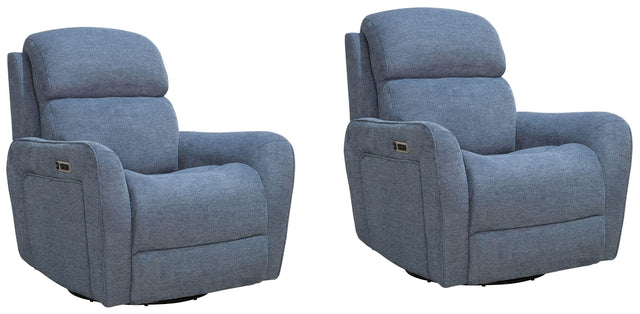 Parker House Quest - Cordless Swivel Glider Recliner Powered By Freemotion (Set of 2) - Blue