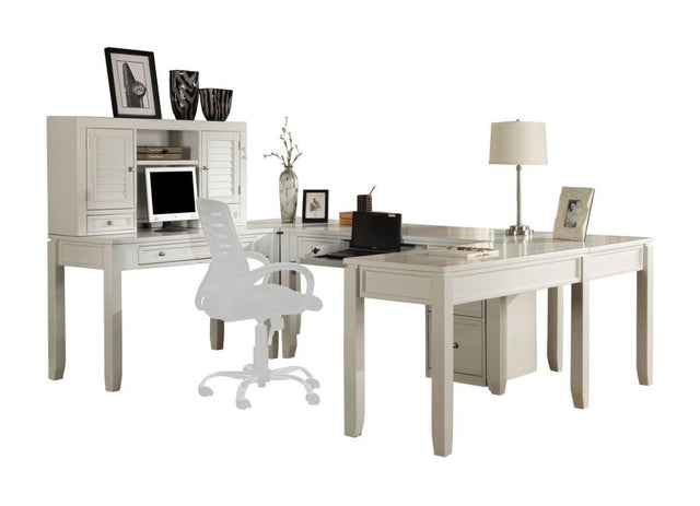 Parker House Boca - U Shape Desk With Hutch And File - Cottage White