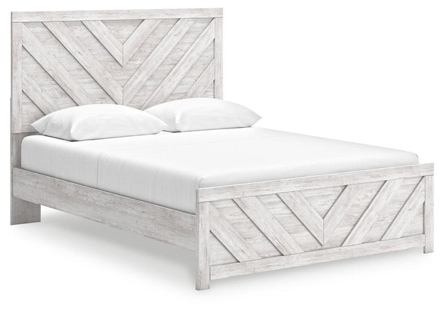 Ashley Cayboni - Whitewash - Queen Panel Bed