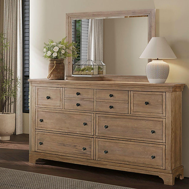 Liberty Furniture Haven Hills - Dresser & Mirror - Camel Beige