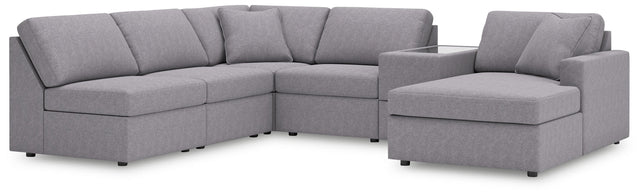 Ashley Modmax - Granite - 6-Piece Sectional With Raf Corner Chaise And Storage Console