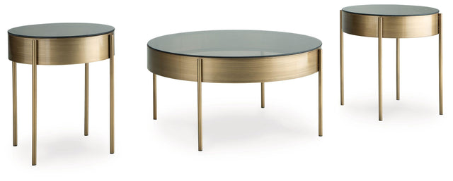 Ashley Jettaya Occasional Table Set (3/CN) - Brushed Brass