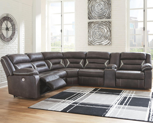 Ashley Kincord - Midnight - Right Arm Facing Power Sofa With Console 4 Pc Sectional