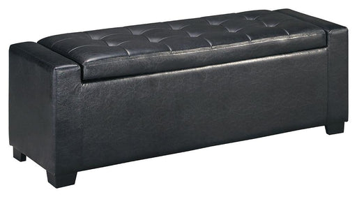 Ashley Benches Upholstered Storage Bench - Black