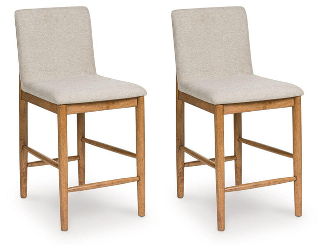 Ashley Isanti Upholstered Barstool (2/CN) - Light Brown