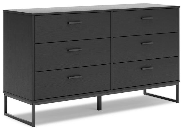 Ashley Socalle Six Drawer Dresser - Black