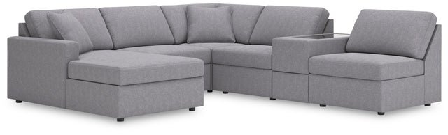 Ashley Modmax - Granite - 6-Piece Sectional With Laf Corner Chaise And Storage Console