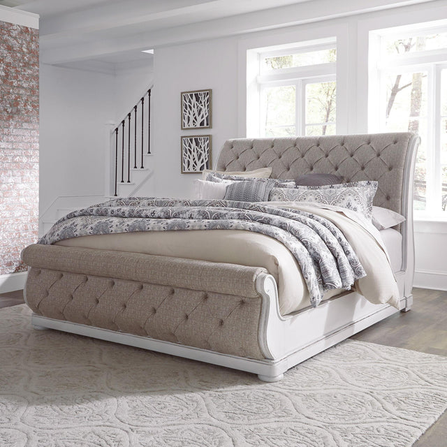 Liberty Furniture Magnolia Manor - California King Upholstered Sleigh Bed - White