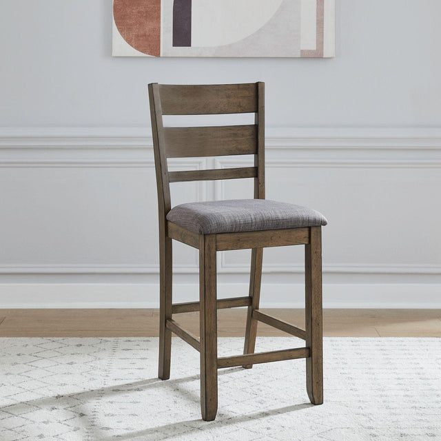 Liberty Furniture Brook Bay - Slat Back Upholstered Counter Chair (RTA) - Brown