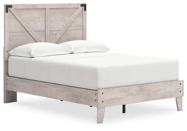 Ashley Shawburn - Whitewash - Full Platform Bed With Crossbuck Panel Headboard