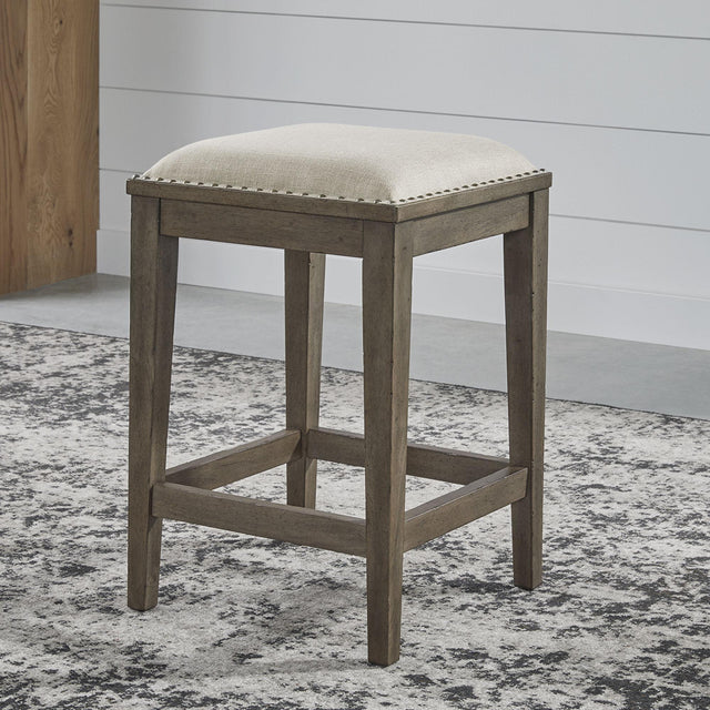 Liberty Furniture Americana Farmhouse - Upholstered Console Stool - Light Brown