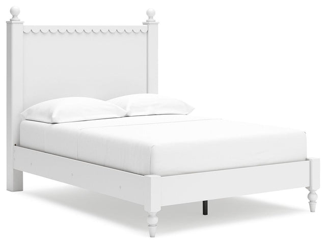 Ashley Mollviney - White - Full Panel Bed