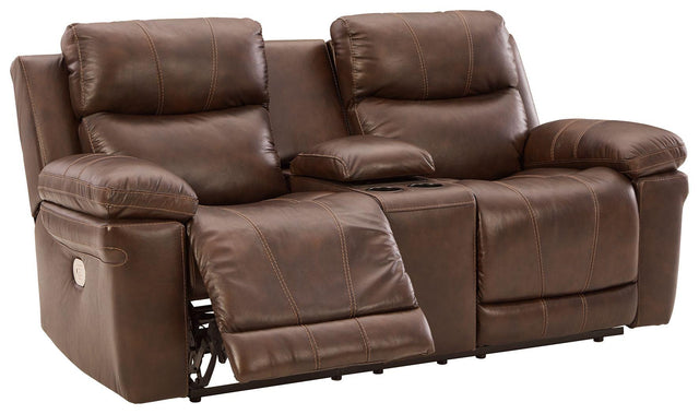 Ashley Edmar PWR REC Loveseat/CON/ADJ HDRST - Chocolate