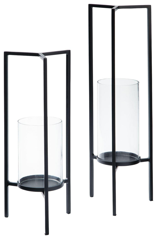 Ashley Ginette Candle Holder Set (2/CN) - Black