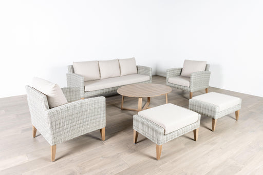New Classic Furniture Carezza - Sofa, 2 Club Chairs, 2 Stools (5 Pieces Set) - Light Gray