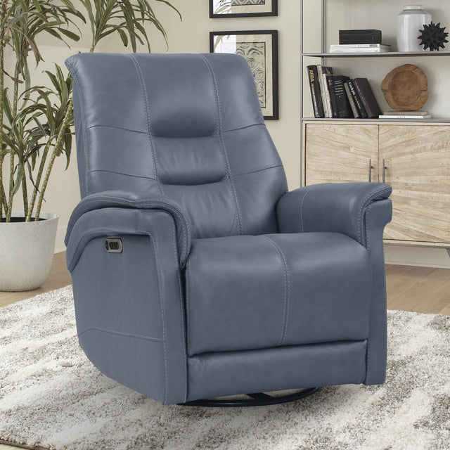 Parker House Carnegie - Powered by Freemotion Power Cordless Swivel Glider Recliner - Verona Azure