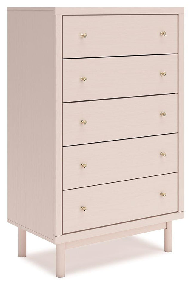 Ashley Wistenpine Five Drawer Chest - Blush