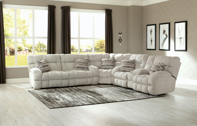 Catnapper Ashland - 3 Piece Manual Reclining Sectional With 4 Lay Flat Reclining Seats - Buff