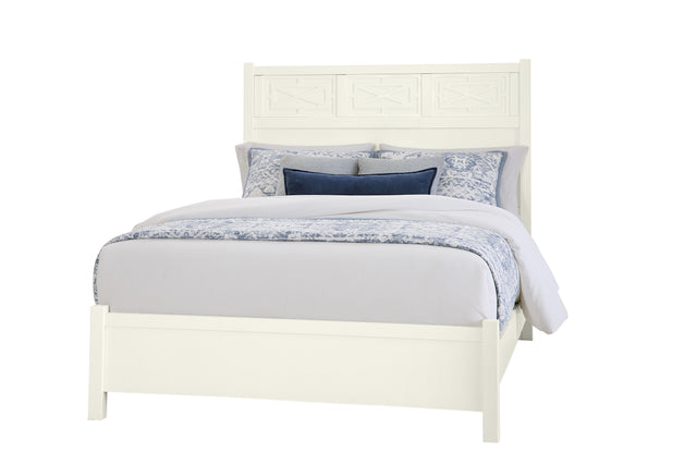 Vaughan-Bassett Tide & Timber - King - Fretwork Panel Bed - Soft White Maple