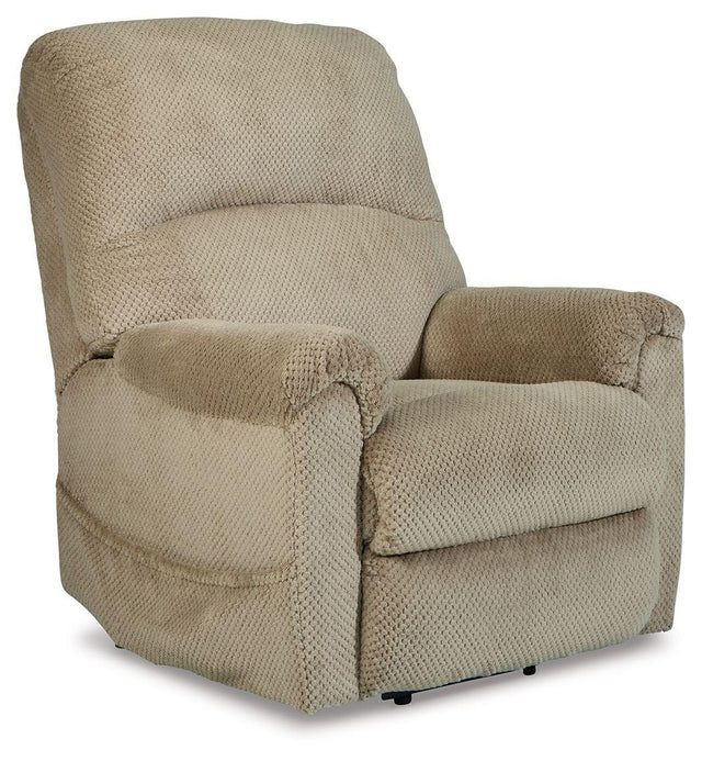 Ashley Shadowboxer Power Lift Recliner - Toast