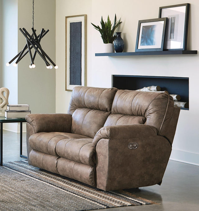 Catnapper Hollins - Power Reclining Loveseat - Coffee