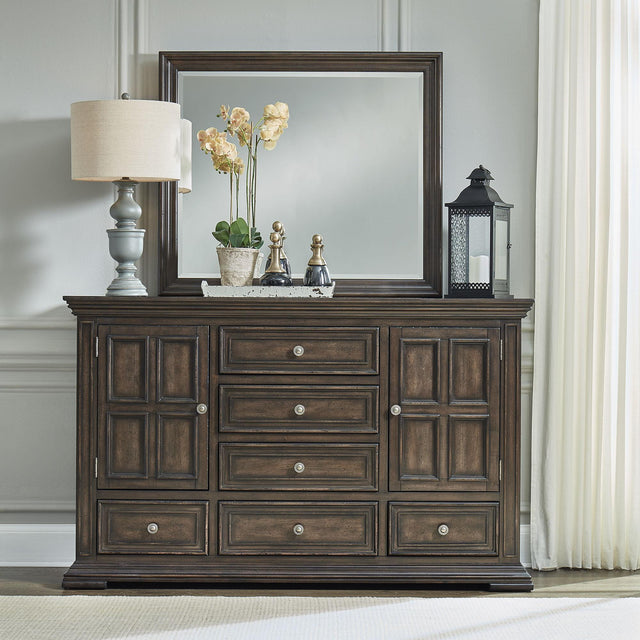 Liberty Furniture Big Valley - Dresser & Mirror - Light Brown