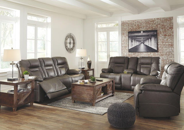 Ashley Wurstrow - Smoke - 3 Pc. - Power Sofa, Loveseat, Recliner