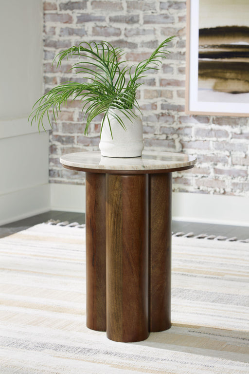 Ashley Henfield Accent Table - Beige/Brown