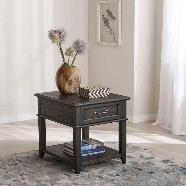 Liberty Furniture Mill Creek - Drawer End Table - Dark Brown