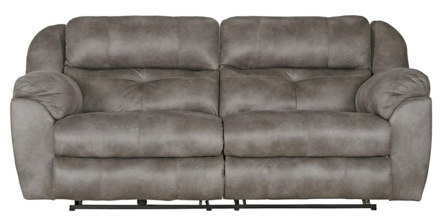 Catnapper Ferrington - Power Lay Flat Reclining Sofa with Power Adjustable Headrest - Steel