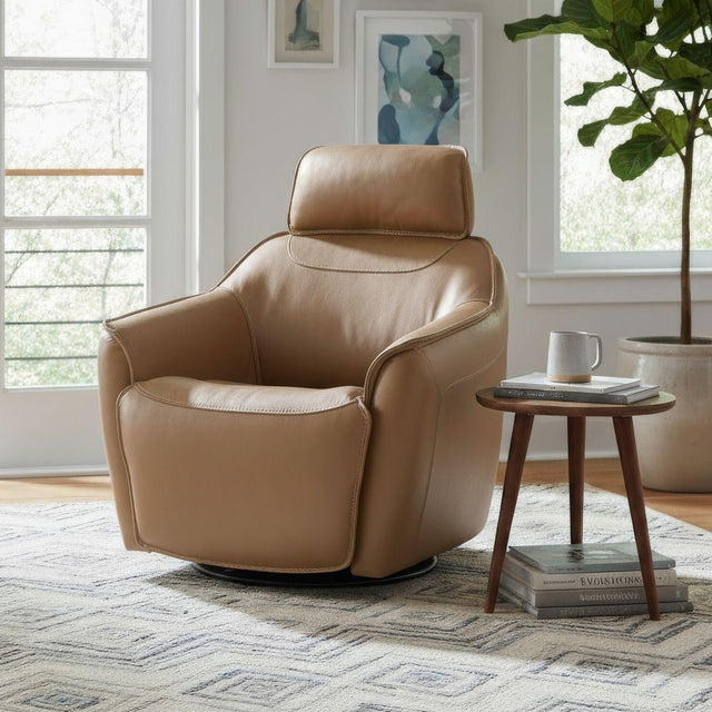 Liberty Furniture Darby - Swivel Accent Chair With Power Foot & Tilt - Kona Butternut