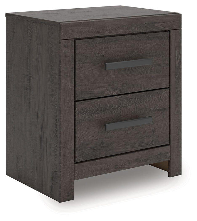 Ashley Prendonea Two Drawer Night Stand - Charcoal