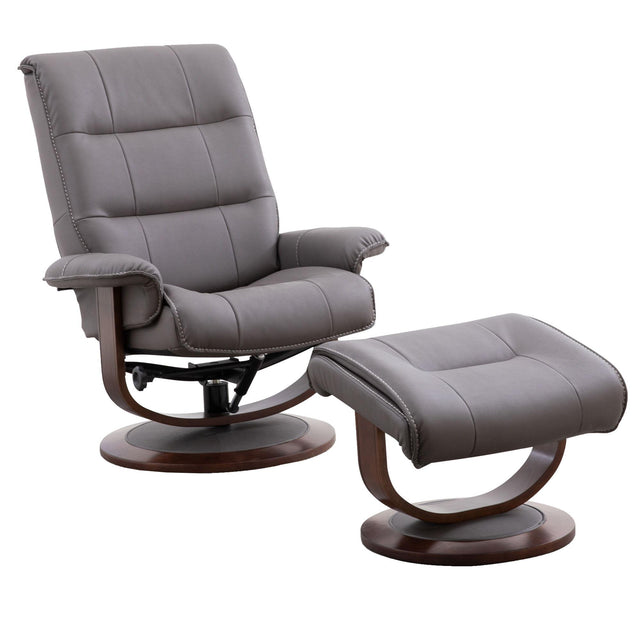 Parker House Knight - Manual Reclining Swivel Chair and Ottoman - Haze