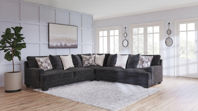 Ashley Lavernett - Charcoal - Corner Sofa 3 Pc Sectional