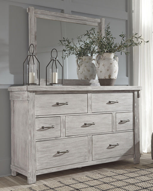 Ashley Brashland - White - 7 Pc. - Dresser, Mirror, King Panel Bed With Bench Footboard, 2 Nightstands