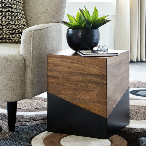 Ashley Trailbend Accent Table - Brown/Gunmetal