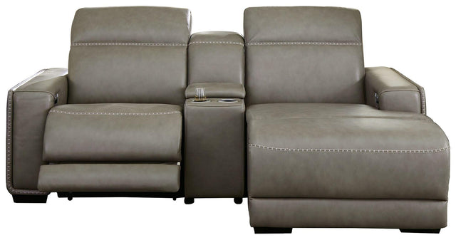 Ashley Correze - Gray - 3-Piece Power Reclining Sectional With Raf Back Chaise