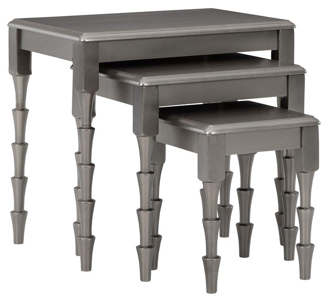 Ashley Larkendale Accent Table Set (3/CN) - Metallic Gray