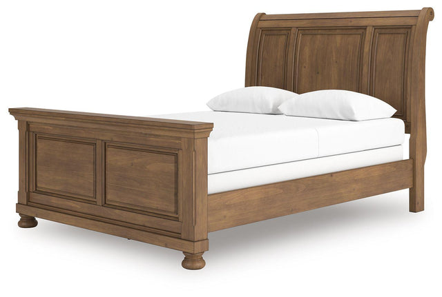 Ashley Feddinger - Queen Sleigh Bed - Medium Brown