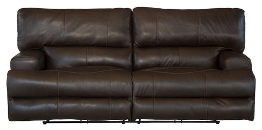Catnapper Wembley - Italian Leather Match Power Lay Flat Reclining Sofa with Power Adjustable Headrest & Lumbar - Chocolate