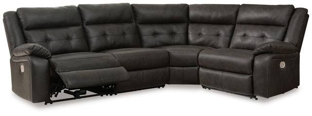 Ashley Mackie Pike - Storm - 4-Piece Power Reclining Sectional