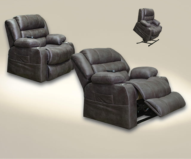 Catnapper Tucker - Power Lift Recliner With Heat & Massage - Steel